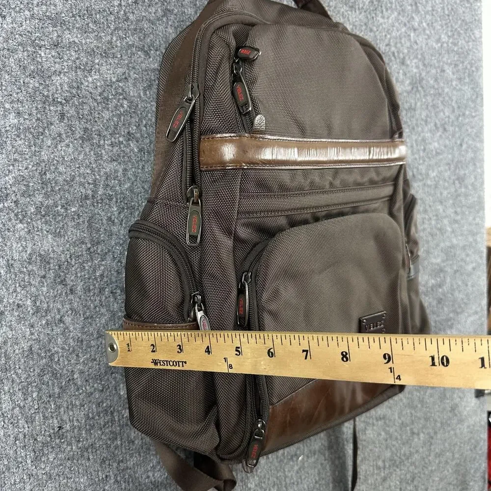 Velez Mens Leather Backpack Brown Soft Case Travel Daypack Office Work Casual